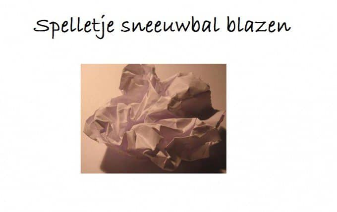 prop papier sneeuwbal blazen