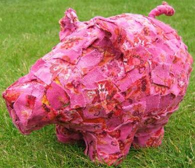 Papiermache en stofmache varken knutselen