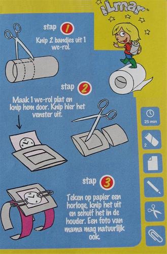 Horloge knutselen met Edet WC-rol