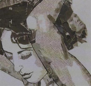Kunst met kranten foto’s en knipsels