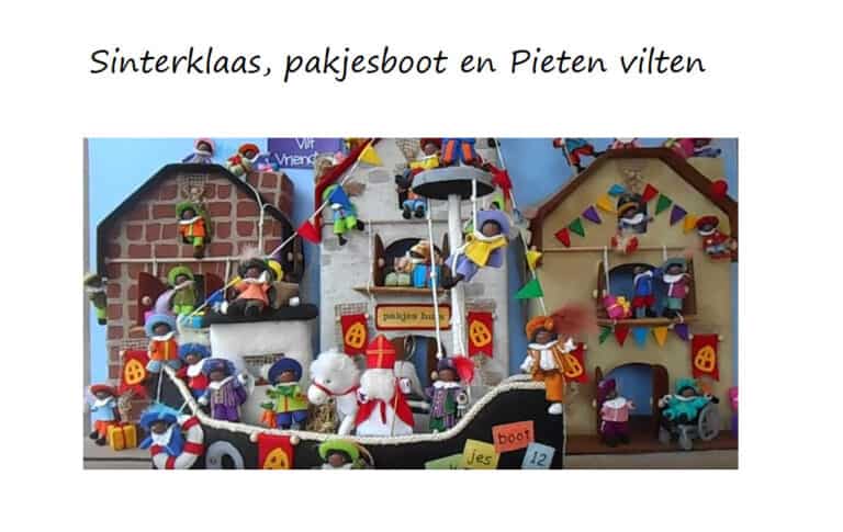 Sinterklaas en pieten pakjesboot vilten