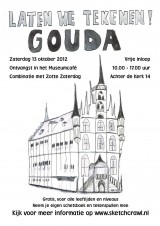 sketchcrawl is wereldwijd tegelijk schetsen in Gouda