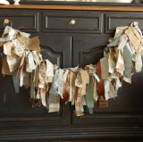 decoratie slinger maken met restjes stof