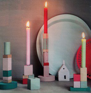 houten blokken kandelaar zelf maken 1