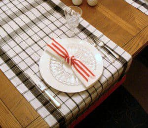 theedoeken worden tafelloper