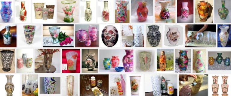 oude vaas nieuwe look geven decoupage