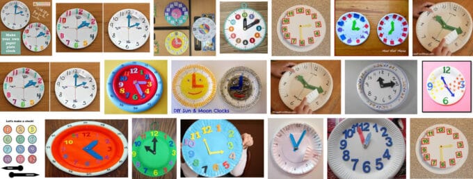 Klok knutselen en kijken oefenen