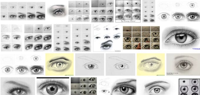 Stap voor stap uitleg ogen tekenen en schilderen