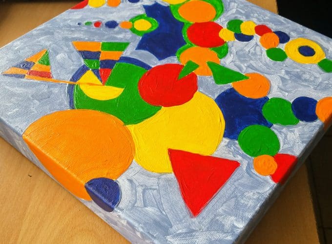 Cirkels tekenen en kleuren in acrylverf