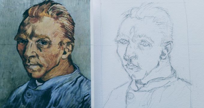 Tekenen en schilderen als Van Gogh oefenen