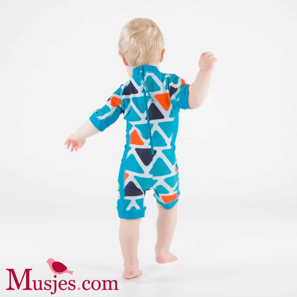 UV baby badpak Hot Pink dots (korte mouw) | uv baby badpakje