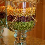 glazen jampot met gedroogde peulvruchten als decoratie 1