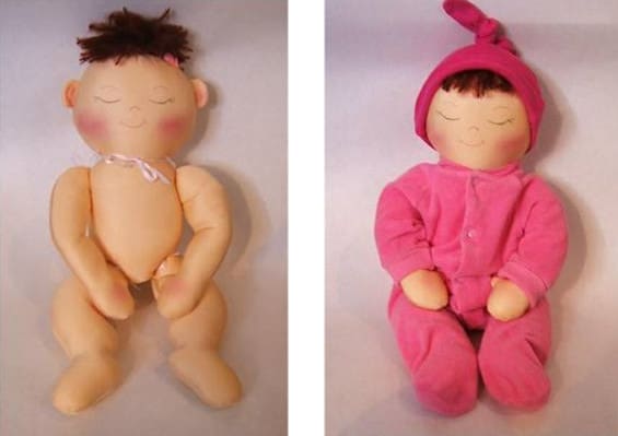 Pop maken met tricot stof / BRON: judisdolls.com