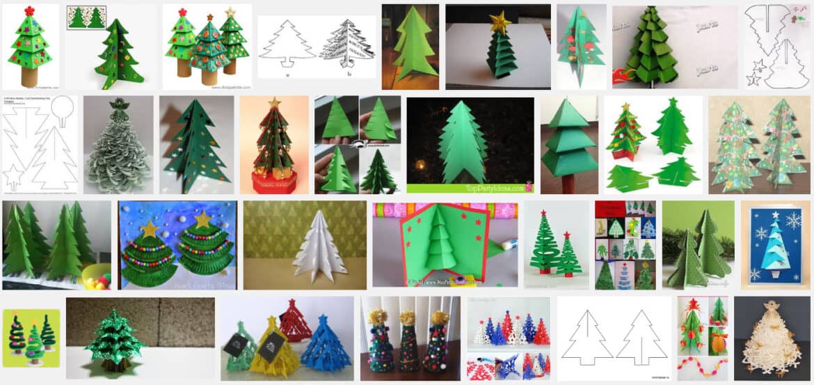 Driedimensionale kerstboom maken van papier