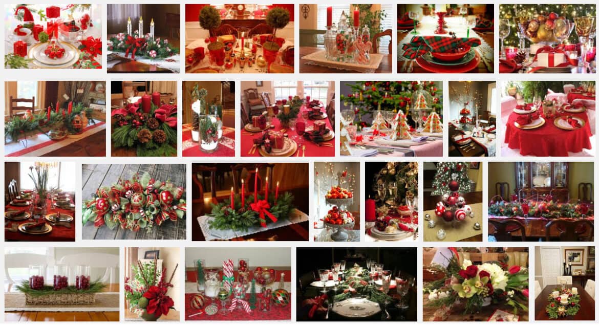Kerststuk in rood en groen