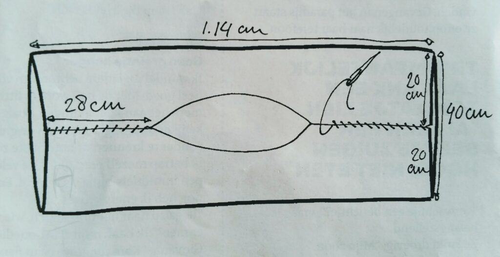 Vest breien met rechte dubbelgevouwen lap