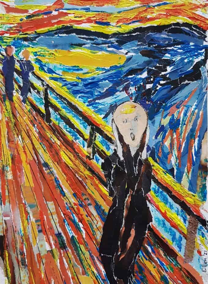 Collage Ellen Figee (2021) " De Schreeuw" van Edvard Munch